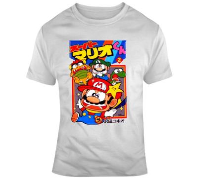Super Mario World Japoniško vaizdo žaidimo dėžutė Marškinėliai