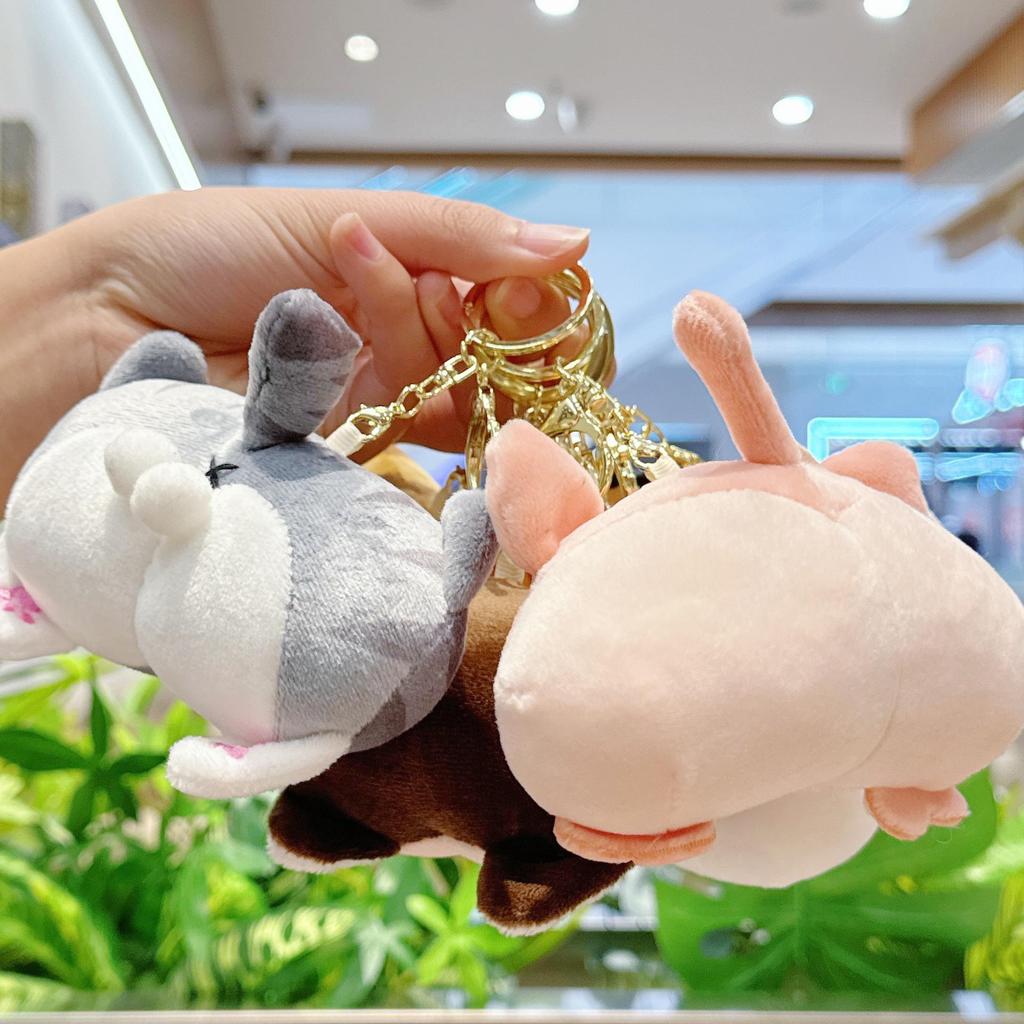 Creative Plush Corgi, Pig, and Cat Butt Keychain Pendant Charm for Women