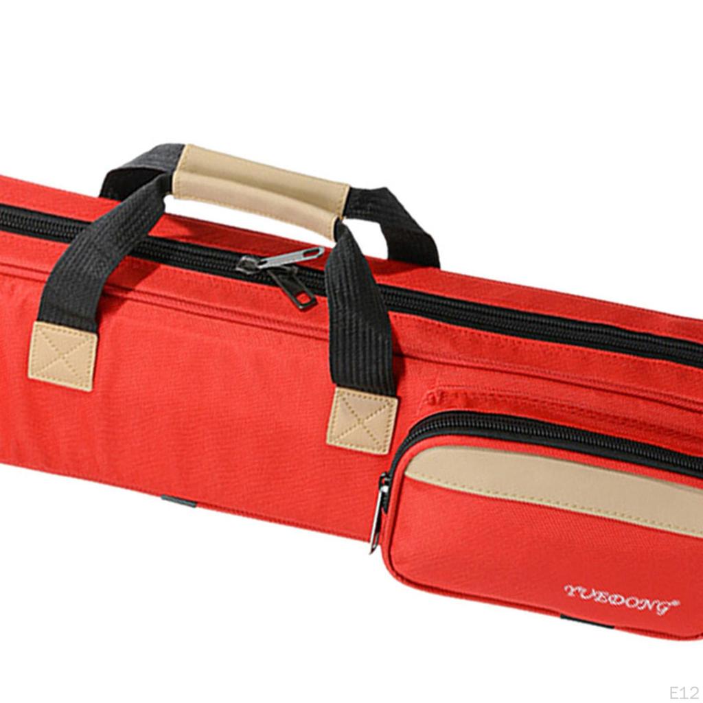 Flute Carry Bag Carrying Handle Accessories Can Hold 7 Flutes with Side Pocket Adjustable Shoulder