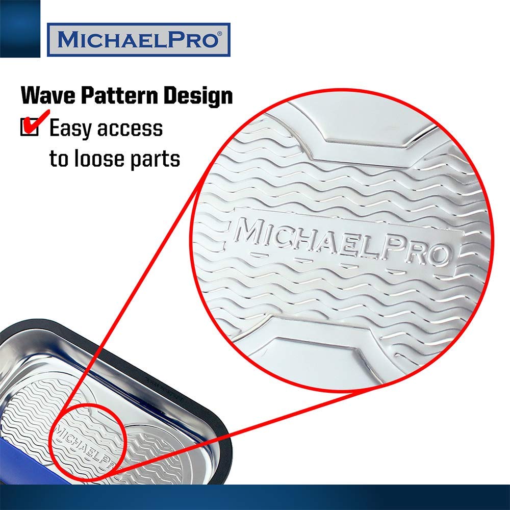 Magnetic Parts Tray Holder Set Magnetic Tool Tray for and Ideal for Michael Pro Maintenance Light Heavy and Motorcycles (6" & 9-1/2"), 2-Piece Screws,