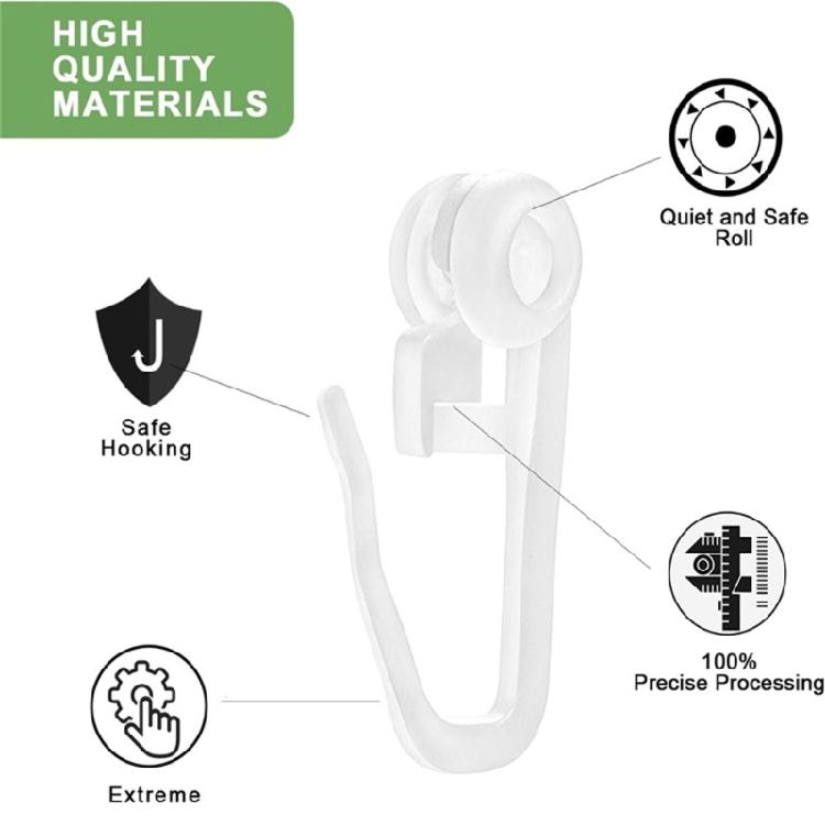 54Pcs Curtain Lock Curtain Roller Inner Rails,End Lock Curtain Rails,Curtain Rails Stoppers for Rails Systems