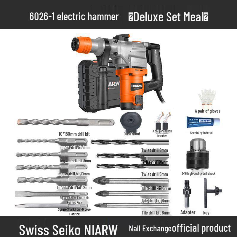 High-Power Industrial Electric Hammer & Drill: Multifunctional Impact Tool for Concrete and Household Use