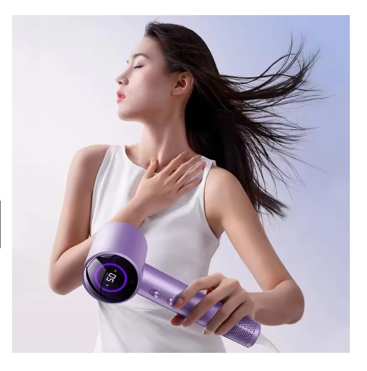 Hairdryer New high speed hair anion high speed hair dryer Hair LED display hair dryer with nozzle 110V 220V 1600W high power