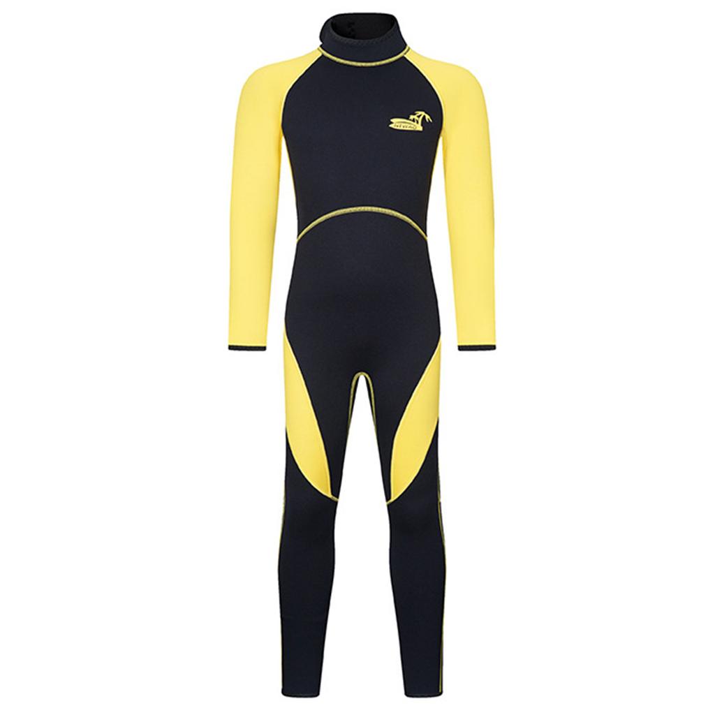 Unisex 3mm Neoprene Wetsuit Full Body Mock Neck Long Sleeve Back Zipper Color Block Swimwear