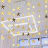 Spakon 65 Feet Glitter Star Paper Garland Banner Hanging Decoration Star Streamers Double Side 2025 Graduation Decorations for Wedding Birthday
