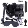 Sex Toy Kit Bondage Restraints Set Adult Toys Sex Games Erotic Toys Anal Plug Handcuffs Whip Gag Bdsm Kits Sex Toys for Couples