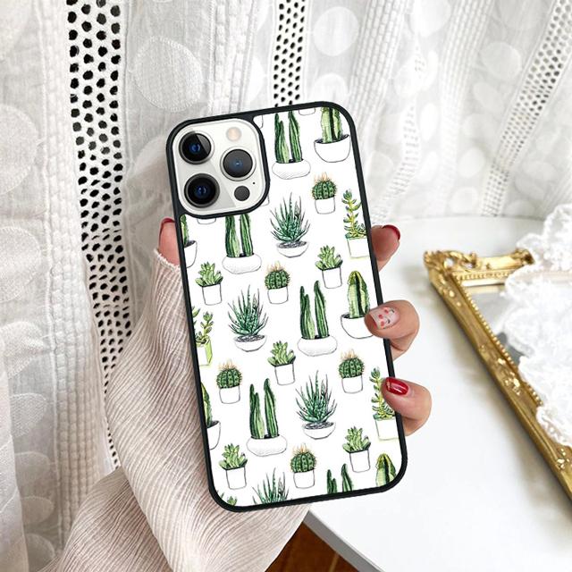 Watercolour Succulents Cacti Phone Case For Samsung Galaxy S10 S22 S23 S24 Note 10 20 Lite S20 Plus S21 Ultra Back Cover