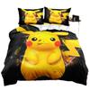 New P-Pokemon Bedding Set Cartoon Anime Pikachu Printed Duvet Cover Comforter Pillowcase Boys Girls Children Adults King Gift