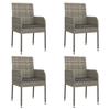 VidaXL Garden Chairs with Cushions 4 Pcs Woven Resin Grey, Garden Furniture, Patio Furniture, Balcony Chair, 319888