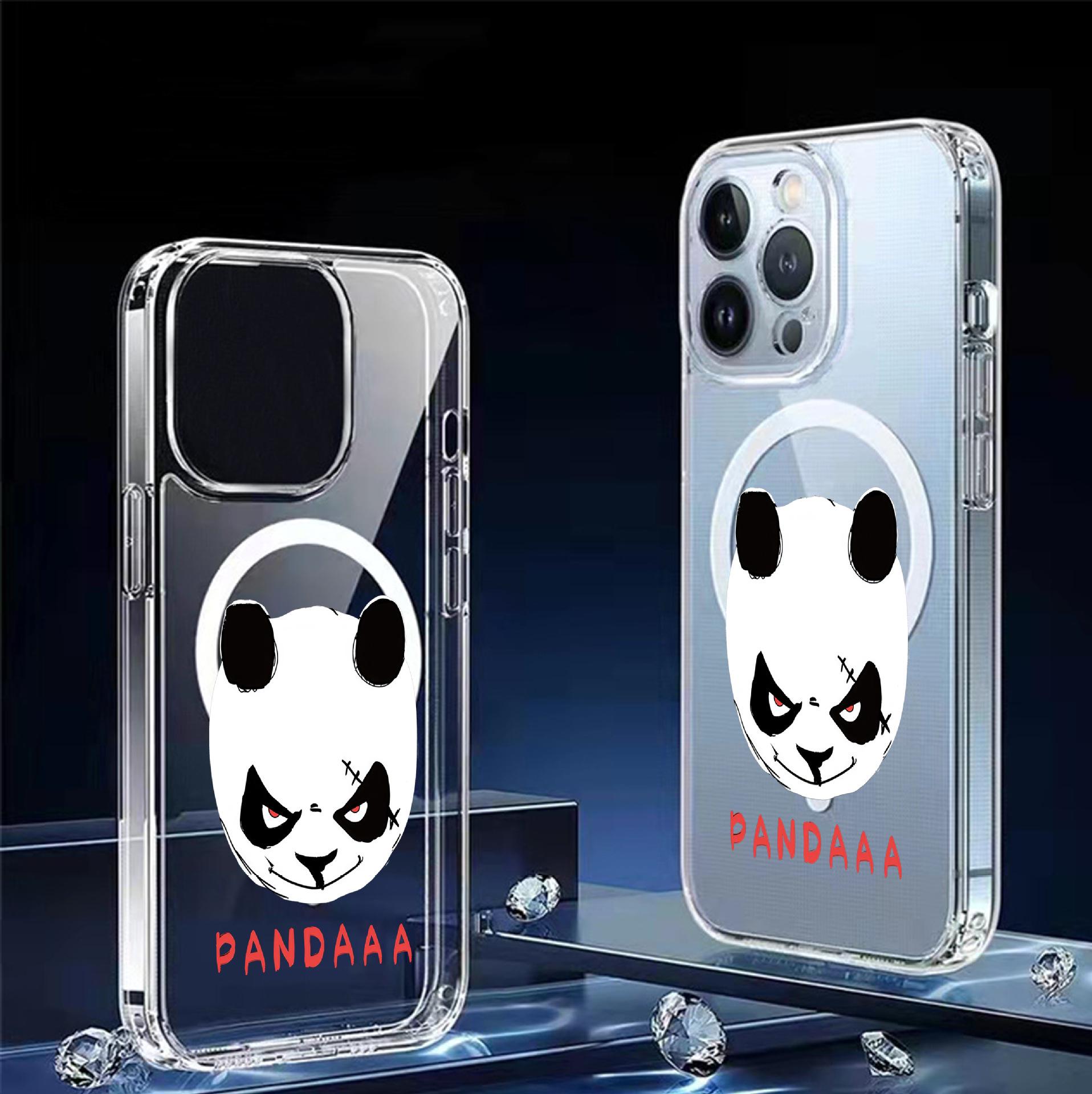 

Angry Panda Magnetic Clear Full Coverage Case for iPhone 14-17 Pro Max Galaxy S24 прозрачный