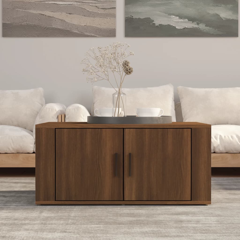 Vidaxl Coffee Table, Brown Oak, 80X50X36 Cm Wood-Based Material