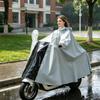 Family Size Electric Scooter Rain Poncho Full Body Waterproof Oversized Thickened Rain Cape for Adult and Child Use with Hood and Transparent Panel