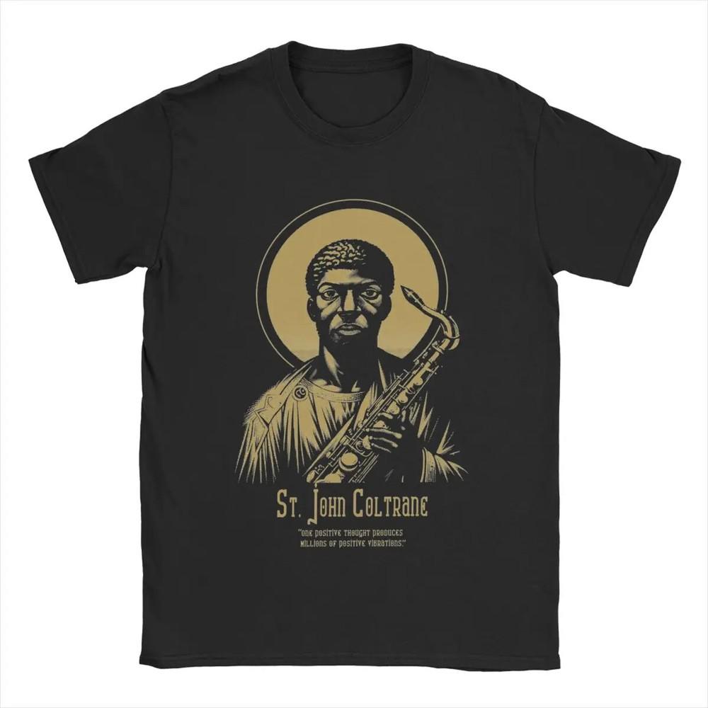 Men#039;s TShirt St. John Coltrane Vintage 100% Cotton Tees Short Sleeve T Shirt Unisex T-Shirt S