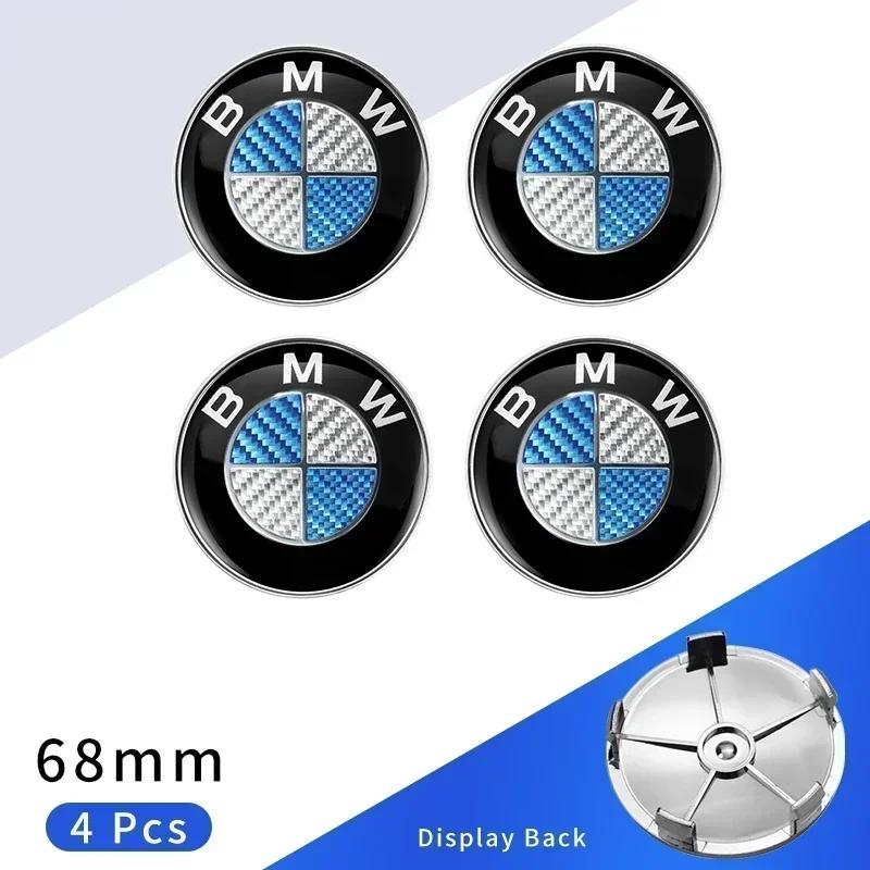4ks 68mm Středová krytka kola auta Logo Znak náboje Kryt ráfků Pro BMW E46 E38 E60 E90 E93 F20 F30 X3 X5 Modrá Bílá Černá Výroční