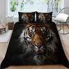 3D Tiger Printing Duvet Cover Set Luxury Bedding Cover Suit Children Teens Single Size Microfiber Comforter Cover Suit