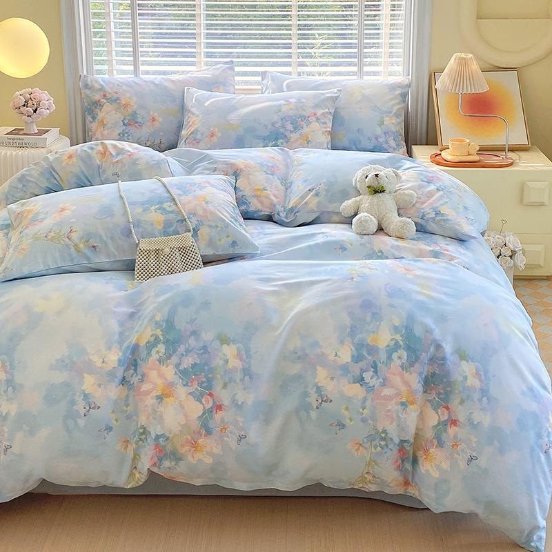 Home Textiles 60 Long-Staple Cotton Pure Cotton 4Pcs Set Cotton Bed Sheet Quilt Cover 3Pcs Set Bed Hat Class A Maternal And Infant Grade