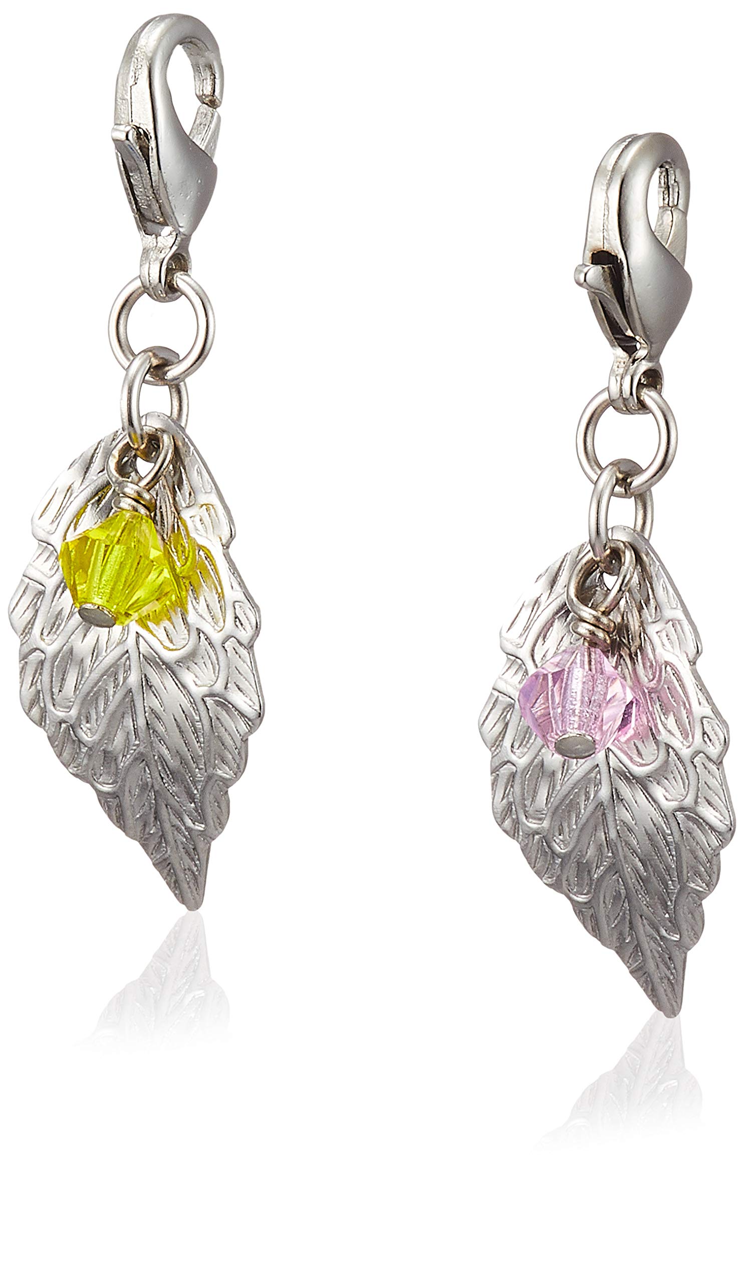 

F-Style Silver Metal Keychain for Women, Citrine (Yellow), Pink Sapphire (Pink), Free Size