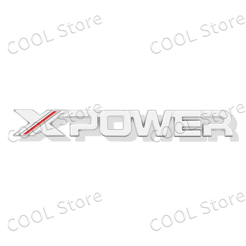 3D Chrome Metal X XPOWER Logo Car Rear Trunk Emblem Badge Nameplate Sticker For ZS HS GS 3 5 6 7 TF RX5 GT Accessories