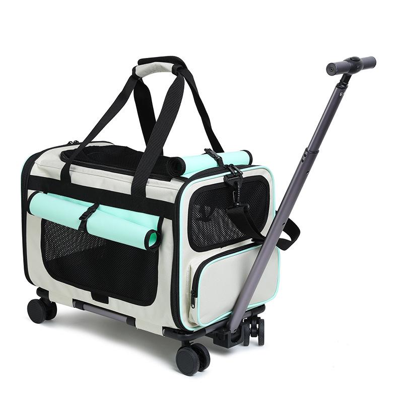 Nuova Valigia Trasportino Portatile per Gatti con Ruote per Cani e Gatti Piccoli, Grande Capacità, Borsa da Viaggio per Animali Domestici all'Aperto