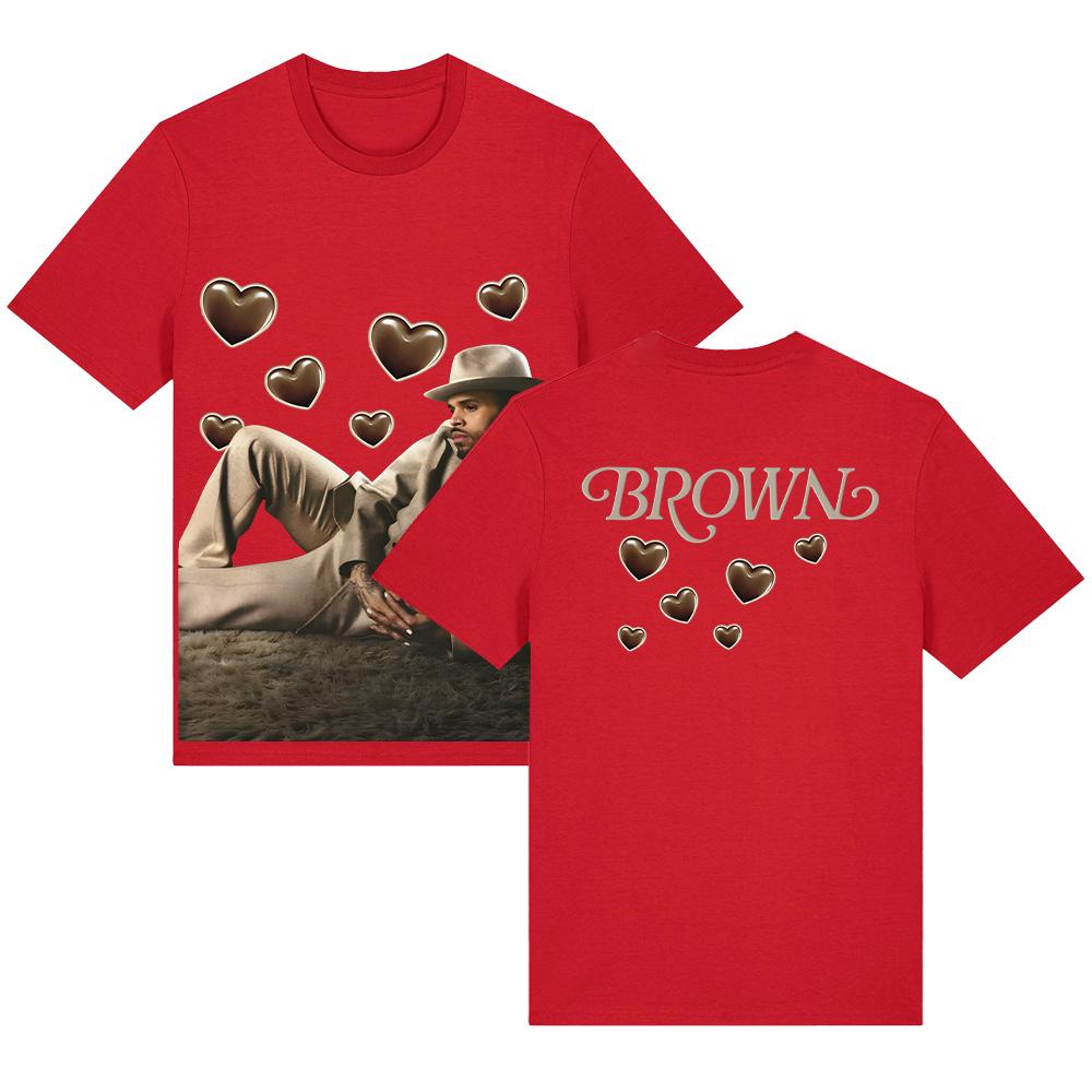 

Brown Album Tee Chris Brown Men s and Women S Crew Neck T-Shirt Summer Pure Cotton Breathable Short Sleeve Clothing Oversize Top XXL