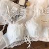 Japanese sweet underwear women's small breasts gather without steel rims, bra upper support anti-sagging adjustment girl bra set