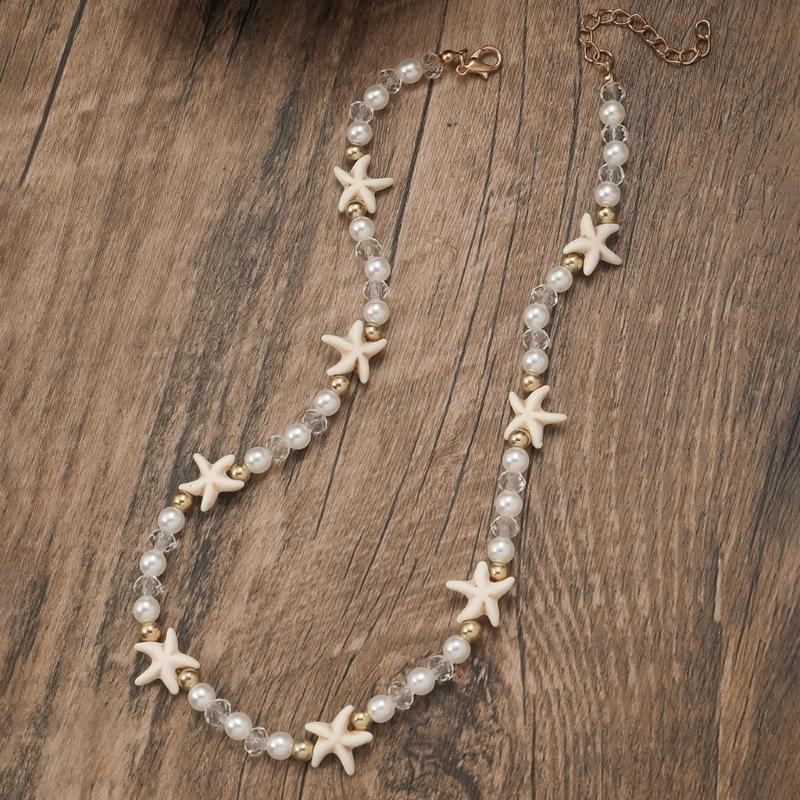 Beach Vacation Jewelry Delicate Ocean Beads Necklace Comfortable Neck Jewelry Suitable for a Marine Inspired Outfit