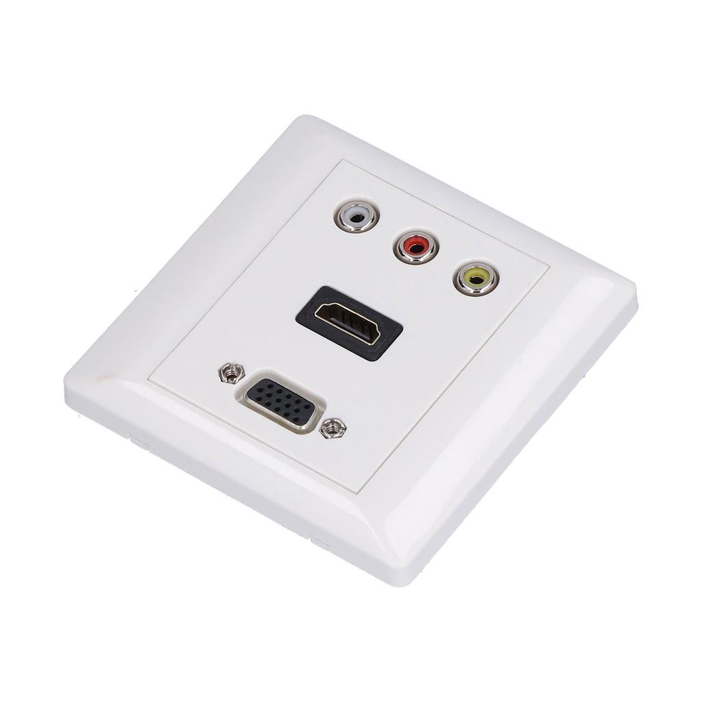 VGA 3 RC A   Video Wall Plate 1080P AV Wall Socket with High   ABS Plastic for Home Theater HDTV Set Top Box Digital TV