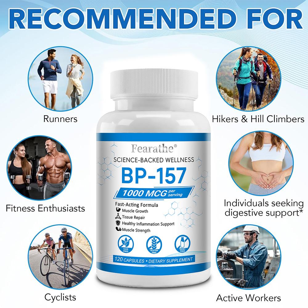 Capsule BP‑157 Blend 1000mcg, 120 Capsule Supliment Alimentar cu Complex de Aminoacizi pentru Antrenament, Rezervă pentru 60 de Zile