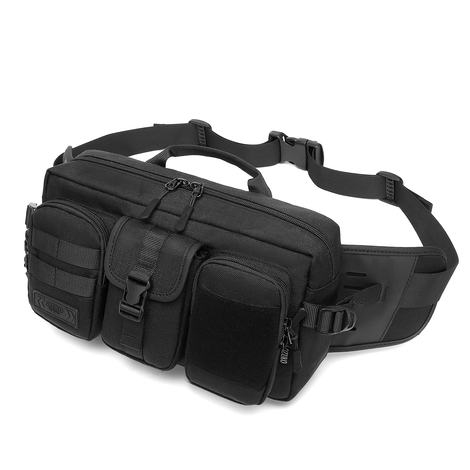 

IDEASHOW Поясная многофункциональная поясная сумка с 11 регулируемыми передними карманами для маленькой наплечной сумки на бедро для и других 4 л вместимости двухсторонняя сумка, карманы,