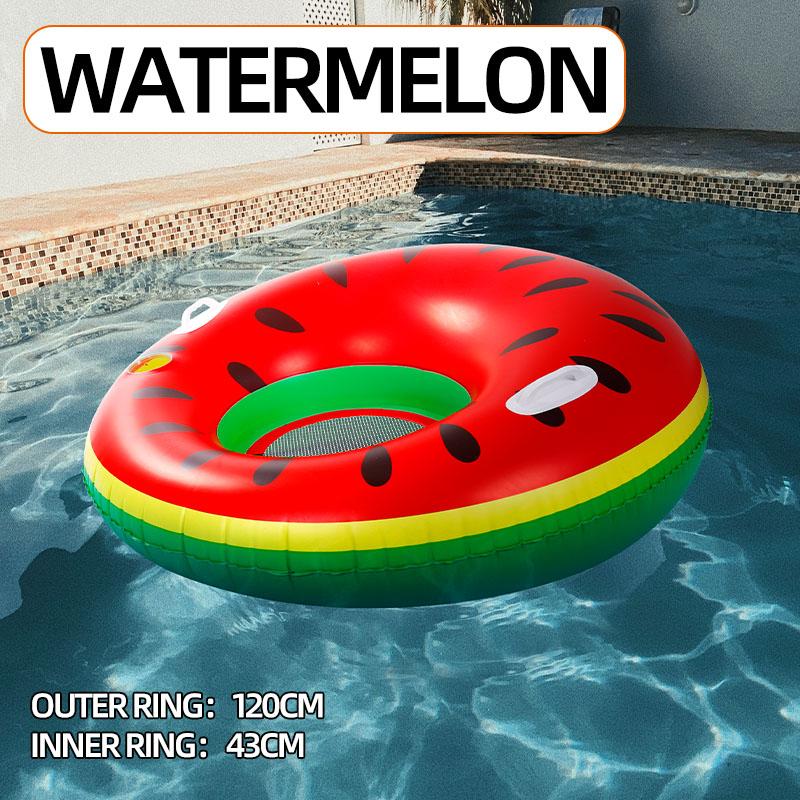 Water Play Adult Inflatable Water Recliner Floating Row Colorful Backrest Strap Seat Ring Inflatable Floating Bed Swimming Ring