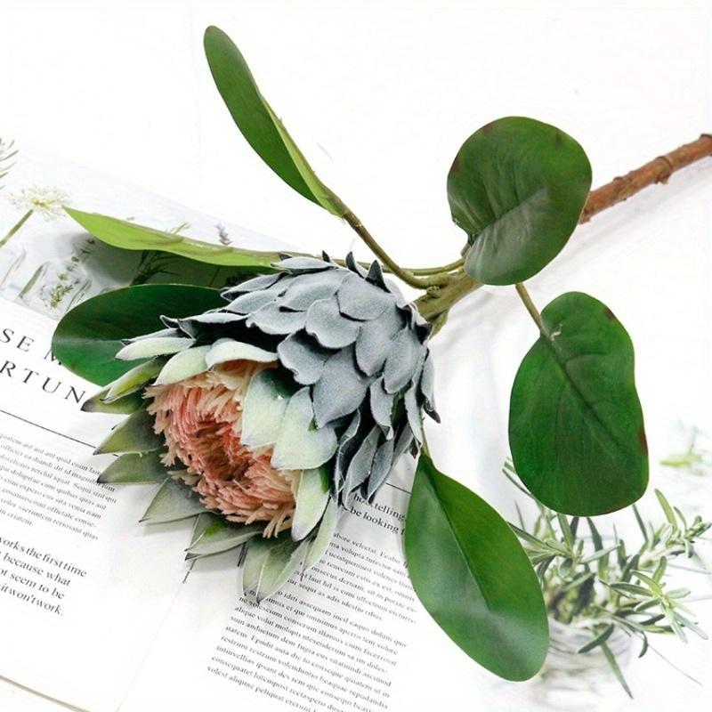1Pc European Style High Simulation Flocking Emperor Flower, for Festival Bouquets