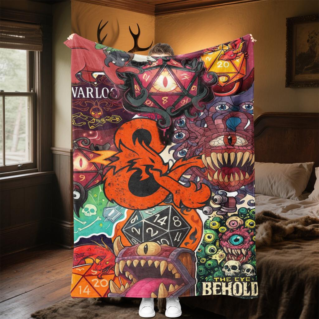 Coperta Dungeons Dragons Dadi Perfetta Per Tutte Le Stagioni Morbida Confortevole Divano Ufficio Pisolini Viaggi Regalo Festivo
