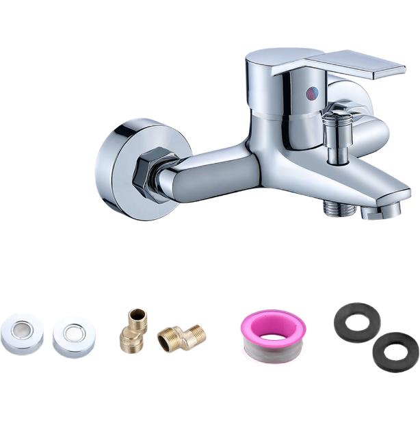 Bathroom Shower Faucet Mixer Set Designed with Brass Valve and Stainless Steel Hose for Reliable Hot and Cold Water Regulation