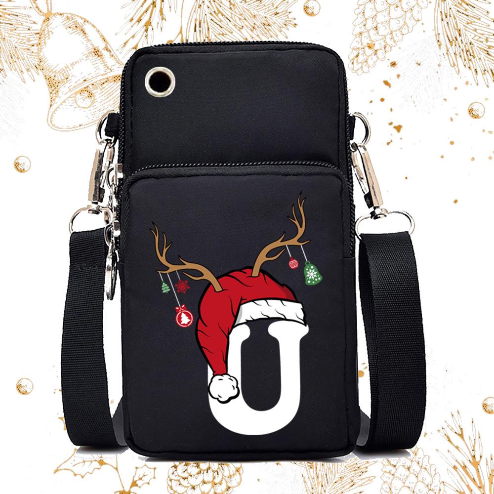 Lightweight Casual Portable Messenger Bag Multifunctional Christmas 26 English Letter Printing