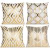 LMETJMA Gold Foil Geometric Throw Pillow Covers 45x45cm Home Decorative Fall Cushion Cases for Sofa Bedroom Couch JT409