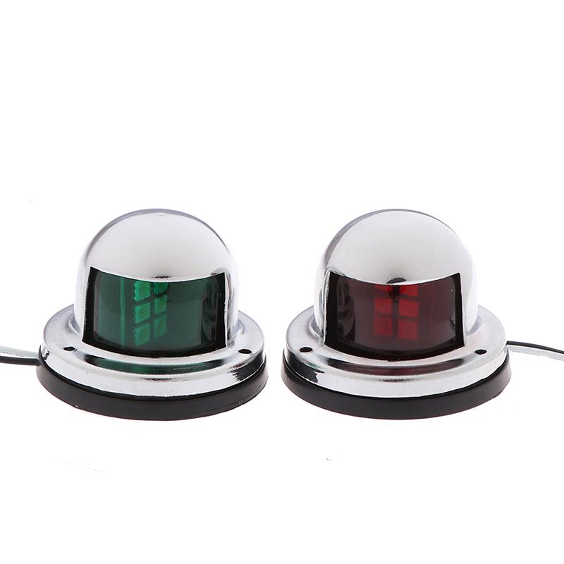 2X Marine Boat Stainless Steel Red&Green Led Navigation Signal Light Lamp Yacht