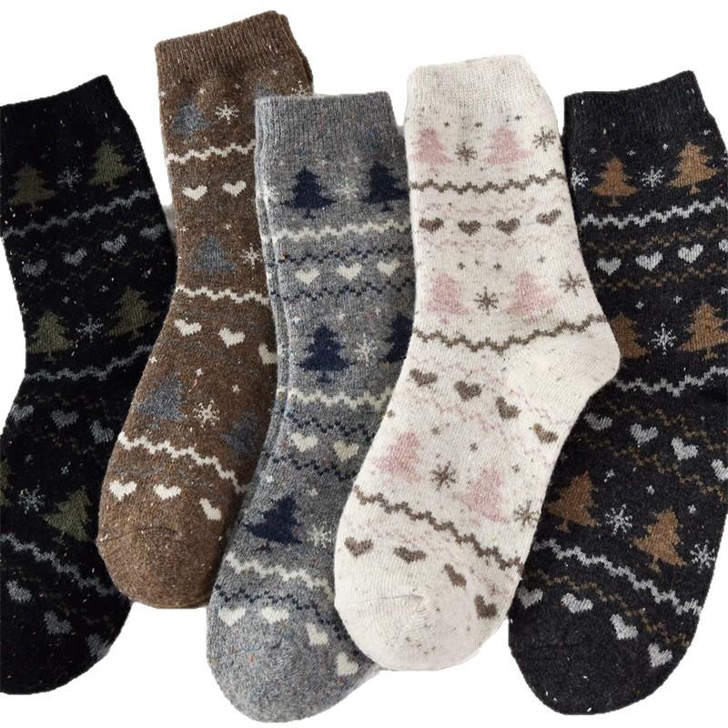 Christmas Tree Winter Thickened Socks To Keep Warm Wool Medium Tube Socks Ideas Xiaohongshu Same Stacking Socks Women'S Socks