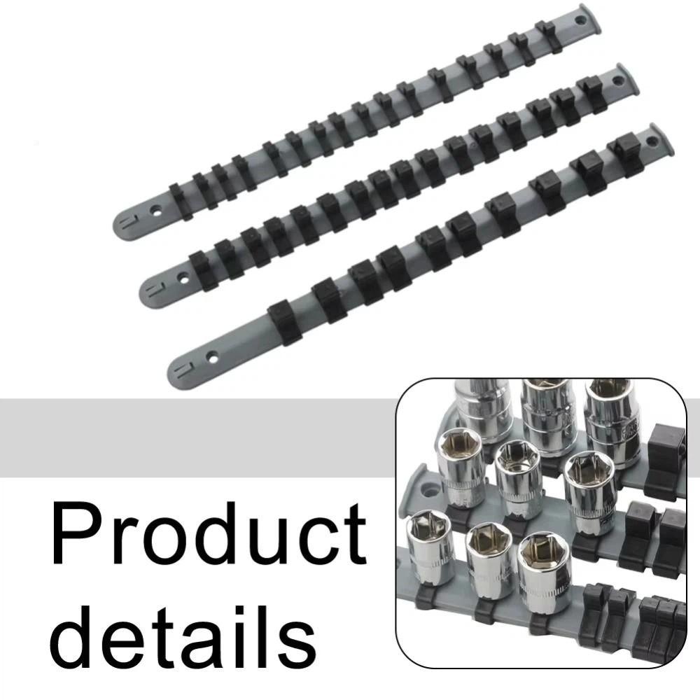 3/8in Size Socket Storage Rack 1/4in Size Socket Rail Hand Tool Storage Bracket Workshop Storage