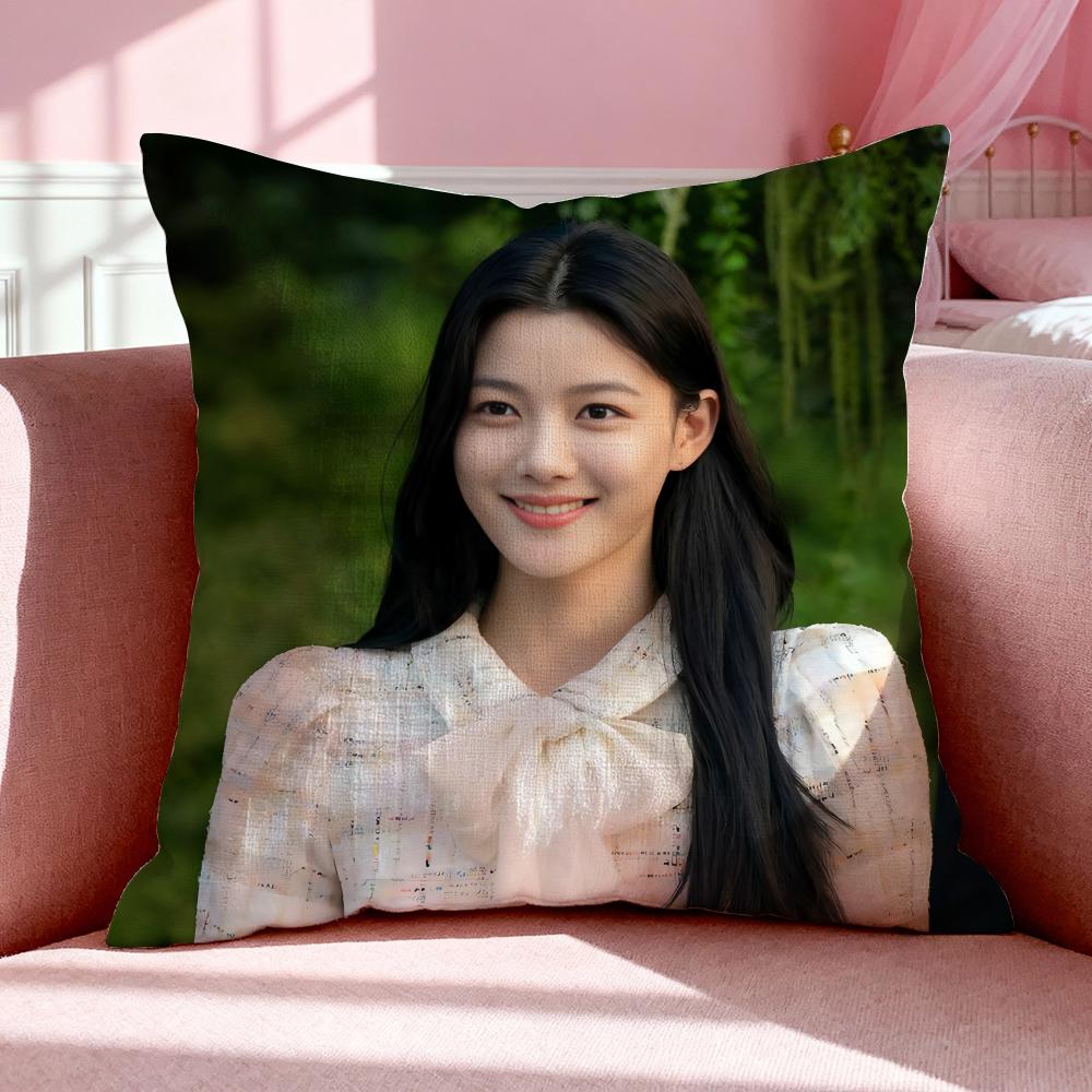 Celebrity KKim You Jung Cushion Cover Breathable Linen Pillowcase Summer Odorless EcoFriendly Invisible Zipper Washable