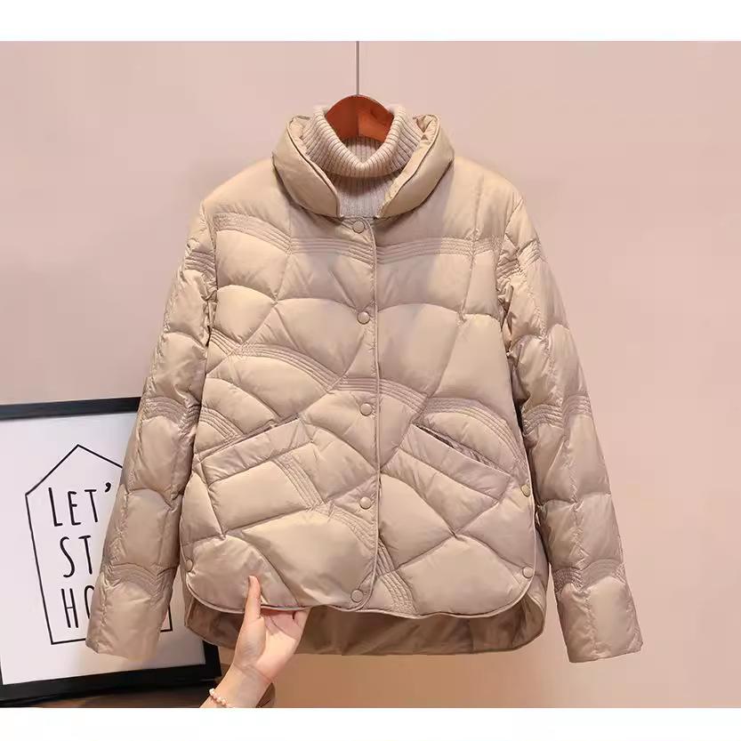 Women's down jacket jacket autumn and winter new short light and thin auspicious cloud stand-up collar simple and hot-selling