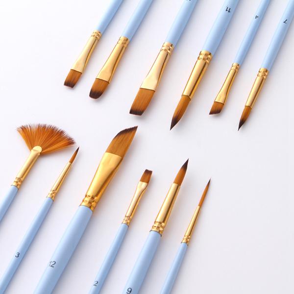 12Pcs Fine Detail Paint Brush Set Double Color Hair Paintbrushes  Drawing Kits