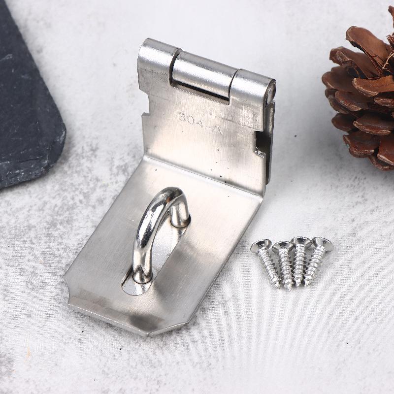 1 Set Stainless Steel Padlock Clasp Gate Hasp Staple Door 90 Degrees Latches Lock Shed Latch Household Burglar-Proof Hardware