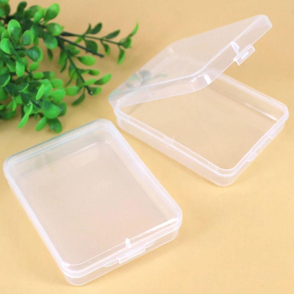 1Pcs Plastic Desktop Container Case Stickers Collection Photocard Holder Transparent Storage Box