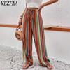 Kadın Modası Günlük Renk Bloklu Baskılı Yüksek Bel Pantolonlar Pantolonlar & Kapriler