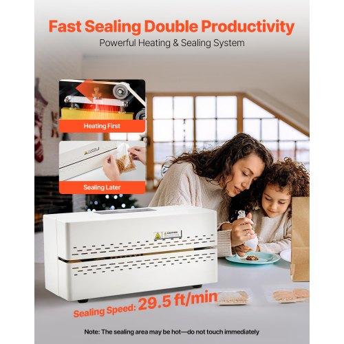 VEVOR Continuous Sealing Machine, 8-12 mm Seal Width, Automatic Continuous Band Sealer with Digital Temperature Control, Automatic Shutdown