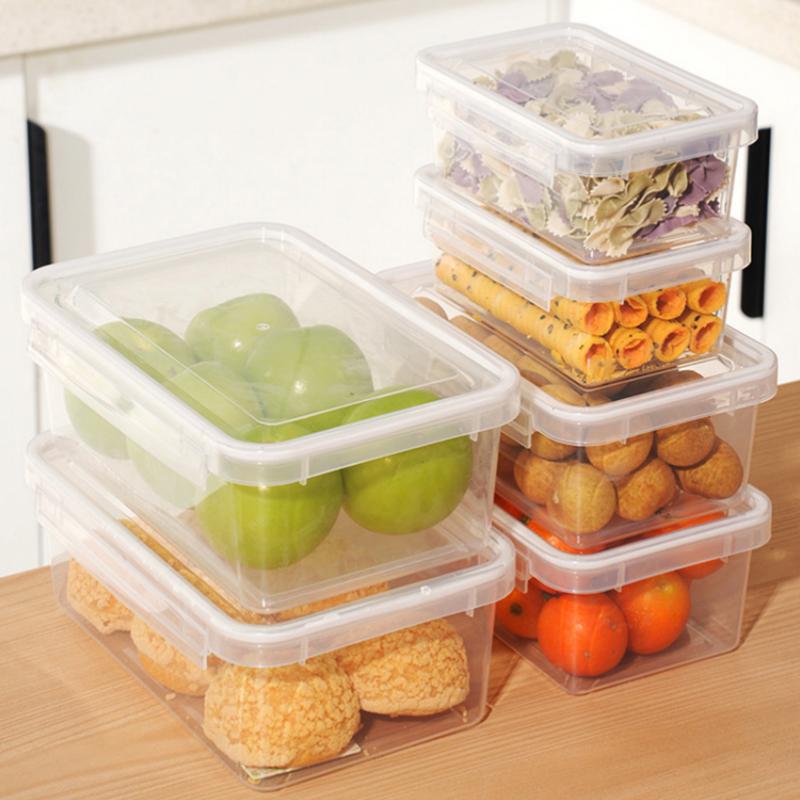 Food Storage Box Transparent Storage Container Fridge Organizer Microwave Safe Fresh-Keeping Sealing Box Kitchen Food Dispenser
