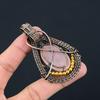 Rose Quartz Jewelry, 999 Copper Wire Wrapped Pendant Handmade Gemstone Jewelry, Gifts For Wife Brand New Pendant