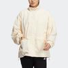 adidas Einfarbig gestreifte Langarm-Freizeitjacke mit Stehkragen für Damen, Jacken Beige HM2805