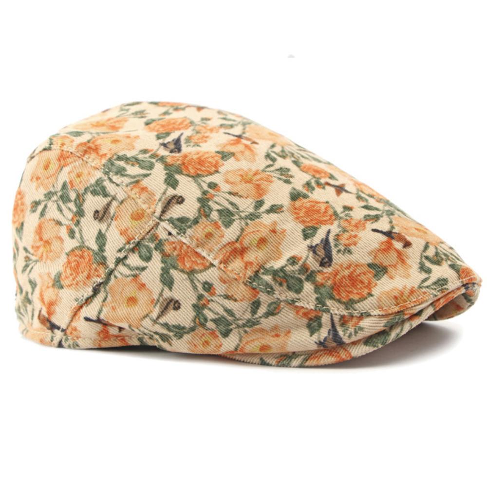 HT4405 Pălării Toamnă Iarnă pentru Bărbați Femei Beretă Retro cu Flori Stil Artist Pictor Pălărie Plată Ivy Reglabilă Berete Bărbătești Femeie