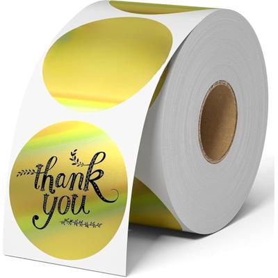 True-Ally 300 Pcs Luxury Metallic Gold Color 2 Inch Round Printable Dot Sticker Labels Writable Surface For Envelope Clo